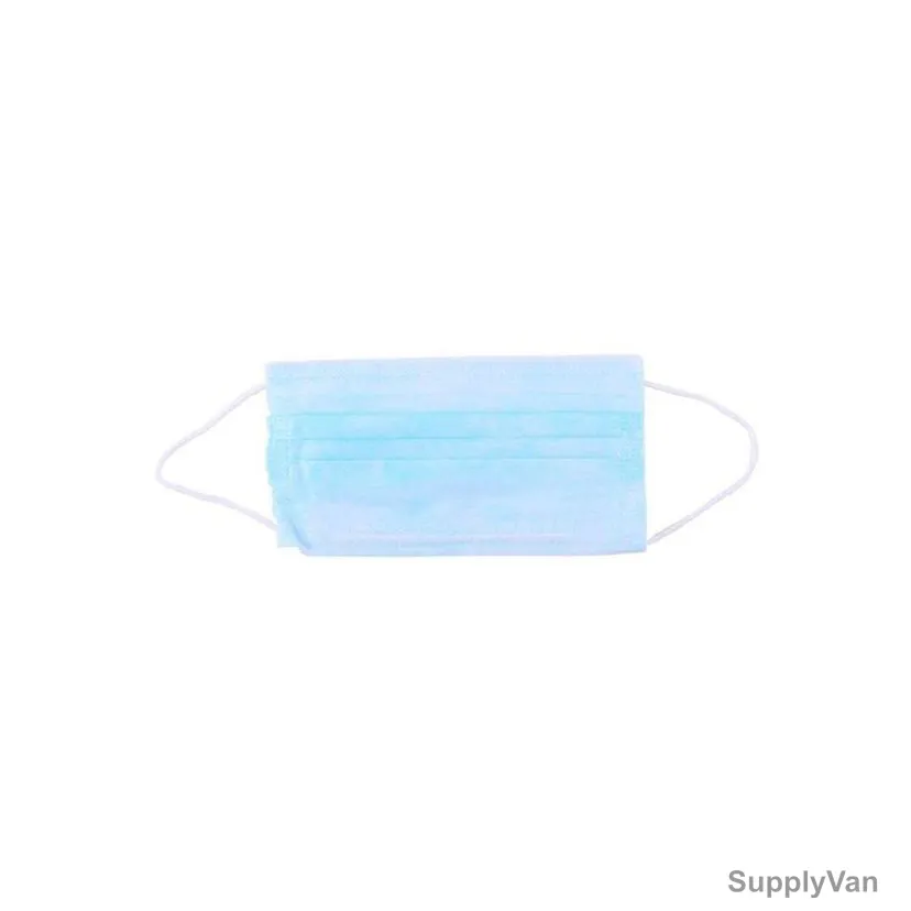 Disposable Protective Face Mask, FC23, Fabric/Rubber, 3 Ply, Blue, 50 Pcs/Pack