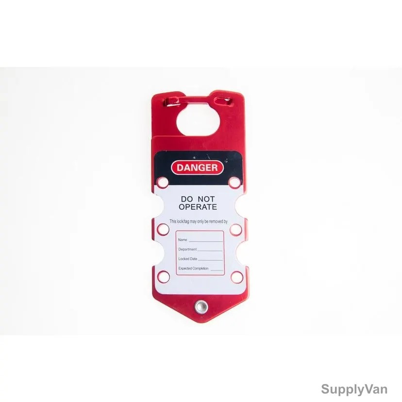 Lockout Hasp, HSP-ALR-6, Aluminium Alloy, 190 x 77MM, Red