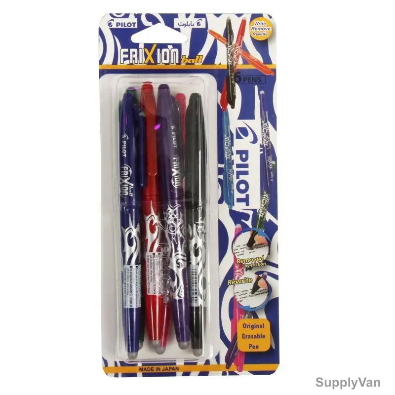 Pilot Erasable Roller Pen, BL-FR7-BT6, Frixion, 0.7MM, 6 Pcs/Pack