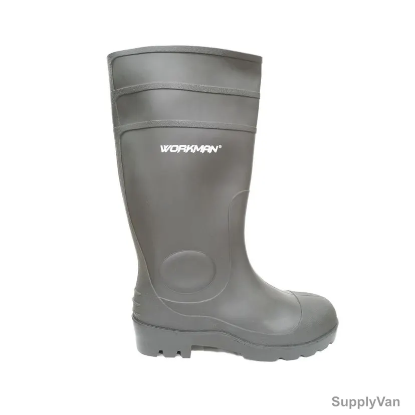 Workman Steel Toe Gumboots, PVC, Black, 11.5UK