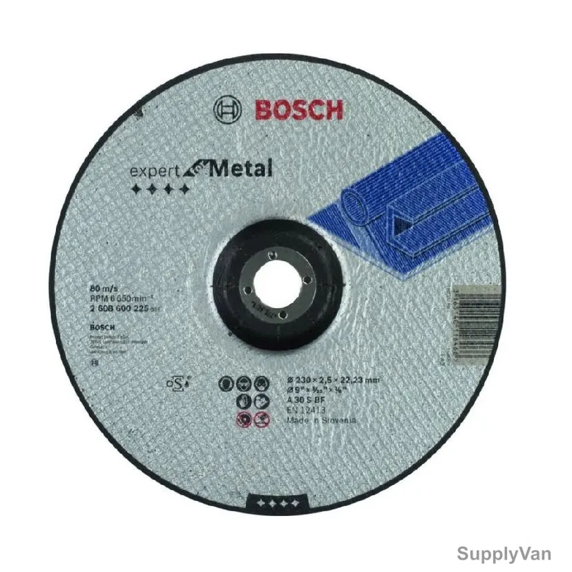 Bosch Metal Cutting Disc, 2608600225, 2.5MM Thk, 22.23MM Bore Dia x 230MM Dia