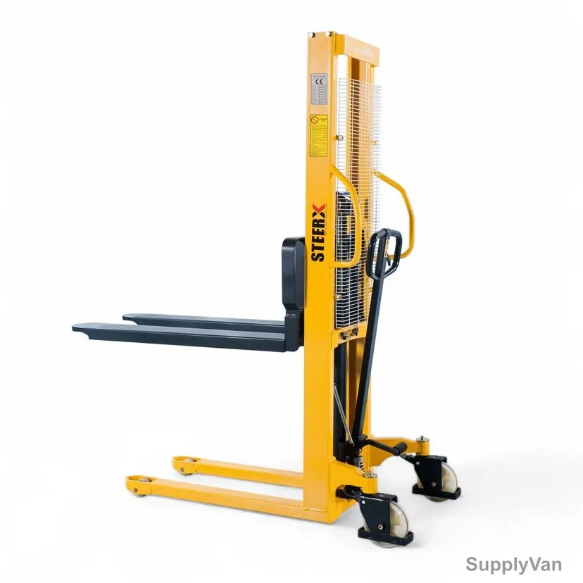 Steerx Manual Hydraulic Heavy Duty Hand Stacker, SMHS15-1600, Steel, 1600MM Lifting Height, 1500 Kg Weight Capacity — image 1