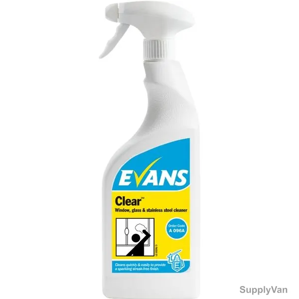 Evans Window/Glass and Stainless Steel Cleaner, 750ML, 6 Pcs/Pack