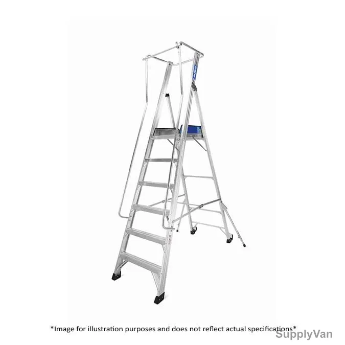 Gazelle Platform Ladder, G5808, Aluminium, 8 Steps, 4.3 Mtrs Height, 136 Kg — image 1