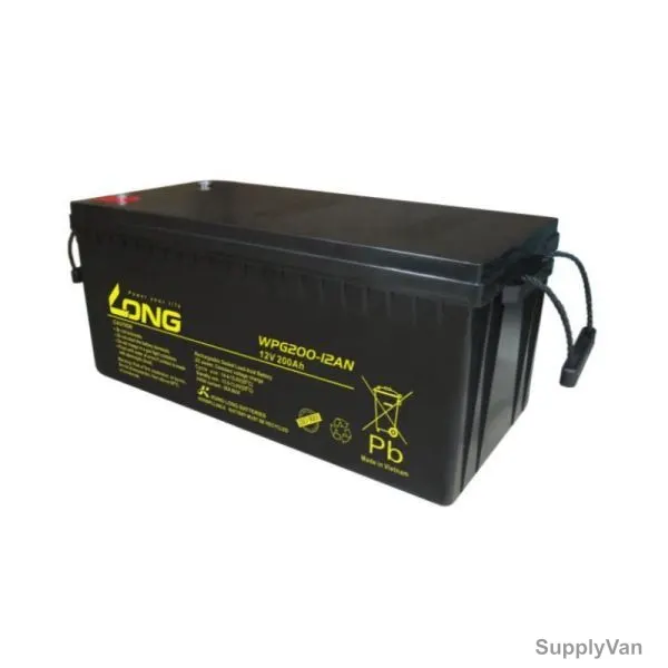 Long Rechargeable Sealed Lead Acid Battery, WPG200-12AN, 12V, 200Ah/20 Hr
