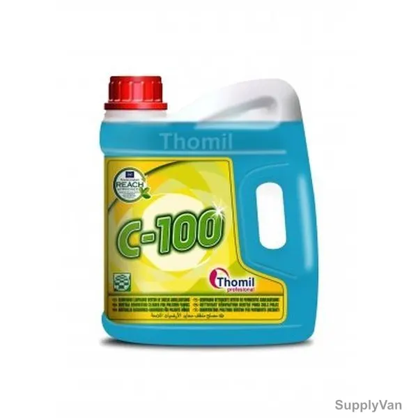 Thomil C-100 Neutral Renovating Cleaner for Polished Floors, TSMA008, Pine Scented, 4 Litre, Blue, PK4