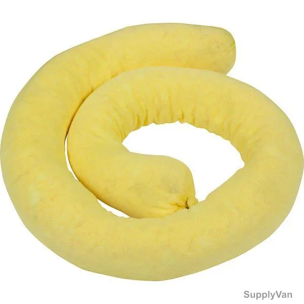 X-Mark Hazmat Sorbent Sock, 58 Gal, 3 Inch x 1.2 Mtrs, Yellow, PK30