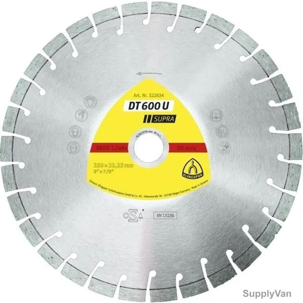 Klingspor Diamond Cutting Blade, DT600U, Supra, 100MM