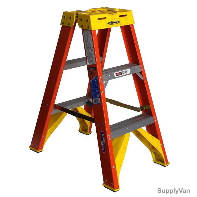 Werner Double Sided Step Ladder, T6203, Fiberglass, 3 Feet Height, 136 Kg Weight Capacity — image 1