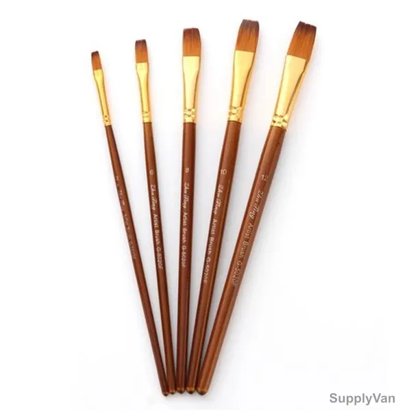 Zhu Ting Paint Brush Set, Aluminum Alloy and Nylon, 17.6-20.2CM, Brown — image 1