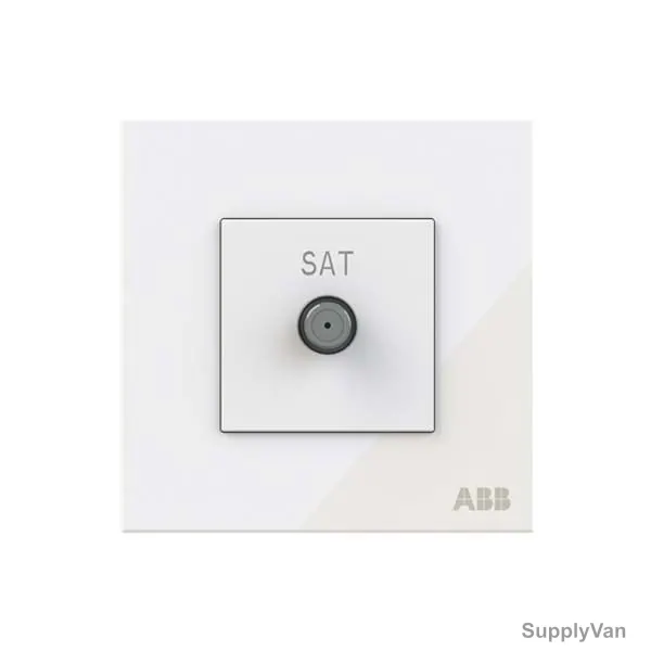 ABB SAT Socket, AM30344-WG, Millenium, 1 Gang, White Glass