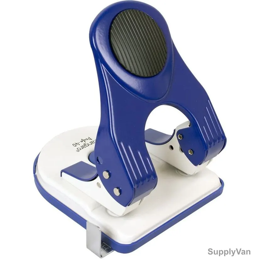 Kangaro 2 Hole Paper Punch Machine, PERFO40, Metal, 40 Sheets, Blue and White