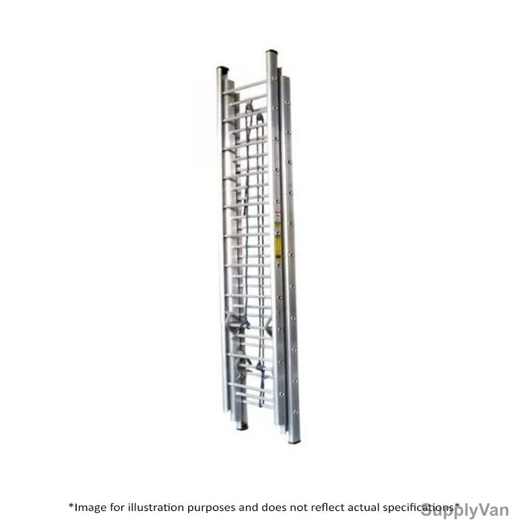 Emc Triple Extension Ladder, EHTL-07, Aluminum, 1 Side, 7 Steps, 1.9 Mtrs, 113.39 Kgs