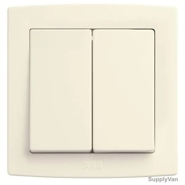 ABB Electrical Switch, AC106-82, Concept BS, 2 Gang, 2 Way, 250V, 10A, Ivory White