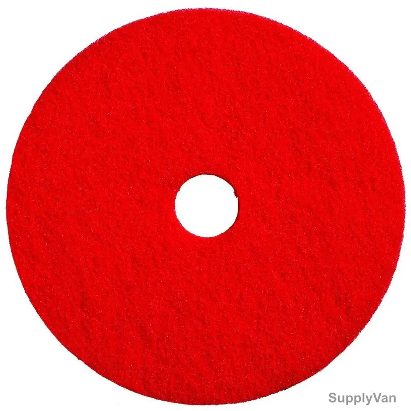 Norton Buffer AO Fine Grit Floor Pad, 66261054275, 16 Inch, Red, 5 Pcs/Pack — image 1