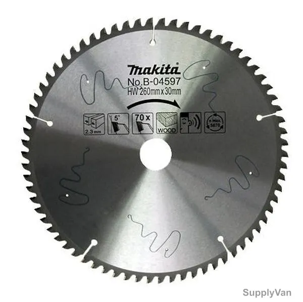Makita Circular Saw Blade, B-04597, 260x30MM, 70 Teeth