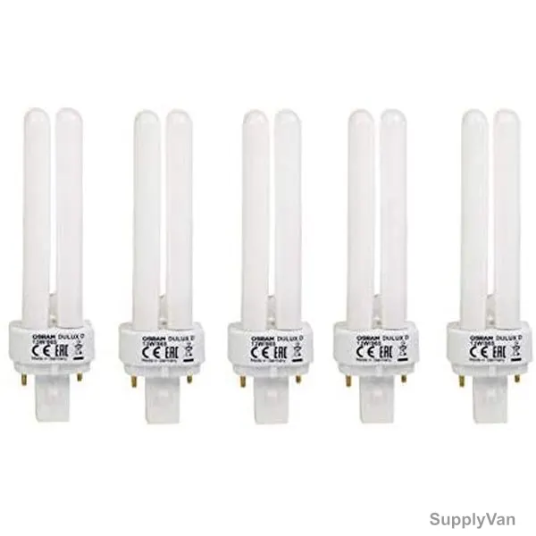 Osram Fluorescent Lamp, Dulux D, 13W, G24d-1, 6500K, Lumilux Cool Daylight, 5 Pcs/Pack