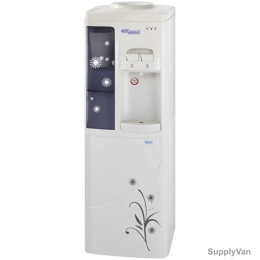 Super General Hot & Cold Water Dispenser With Cabinet, SGL1171, White/Black — image 1