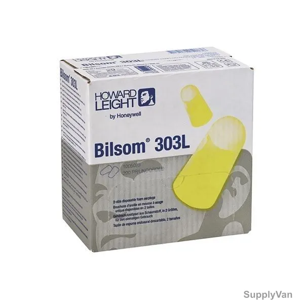 Honeywell Disposable Earplug, AUD, BILSOM 303L, Yellow and White