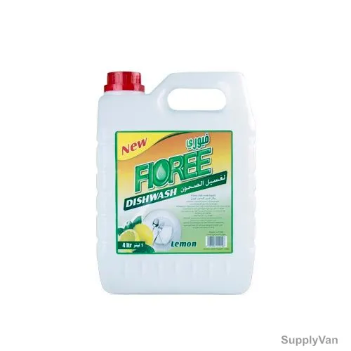 Fioree Dish Wash Liquid, THPDW089, Lemon, 4 Ltrs, 4 Pcs/Pack