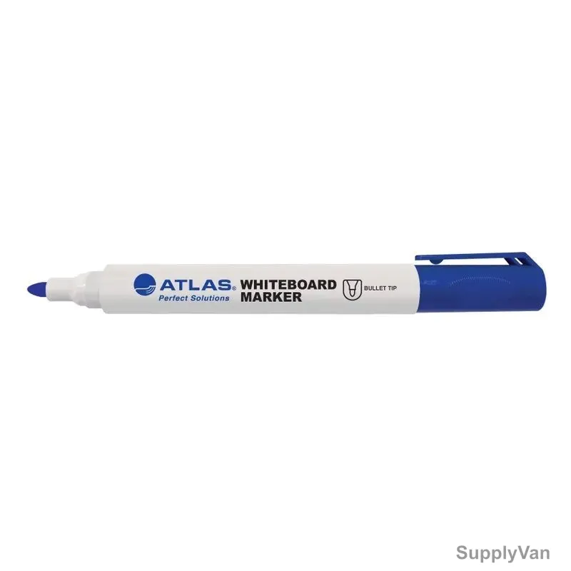 Atlas White Board Marker, AS-MW100-BE, 2.2-2.8MM Tip Size, Blue, 12 Pcs/Pack