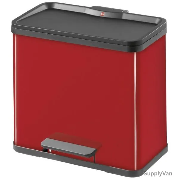 Hailo Trio Pedal Waste Separator, Hlo-0633-819, Oko Trio L, 3x11 Litres, Red