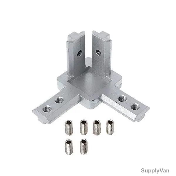 Extrusion 3 Ends Connector Bolt, 30 Series, 6 Hole, Aluminium, 30 x 30MM, PK2