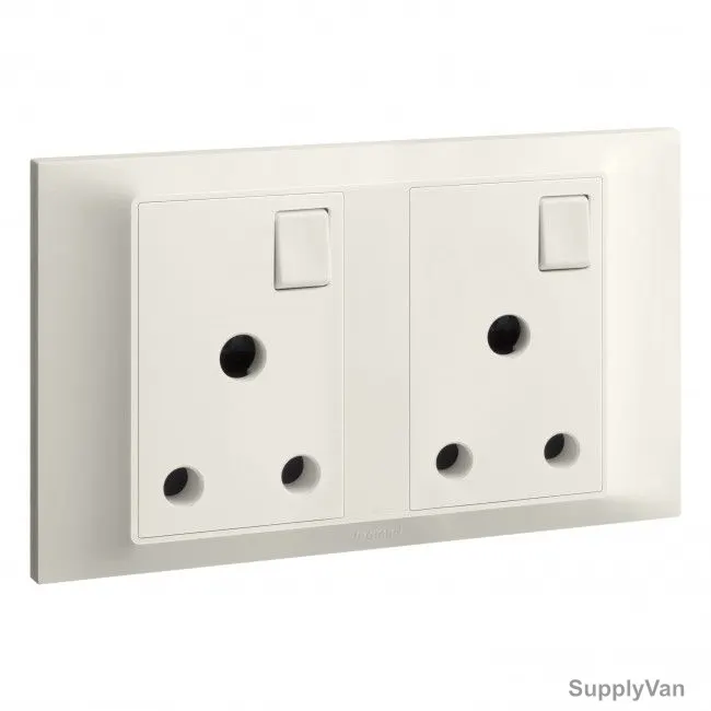 Legrand Single Pole Switched Socket, 617853, 15A, 250V, 2 Gang, Ivory