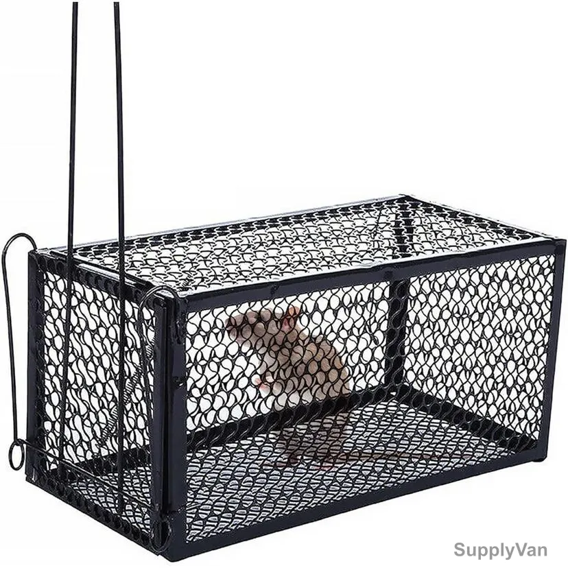 Mouse Trap Cage, Alloy Steel/Iron, 11CM Height x 11CM Width x 24CM Length, Black — image 1