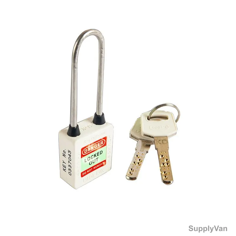 Loto-Lok Three Point Traceability Lockout Padlock, 3PTPWKDL80, Nylon and Stainless Steel, 80 x 5MM, White