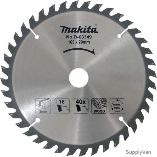 Makita Circular Saw Blade, D-03349, 165x20MM, 40 Teeth