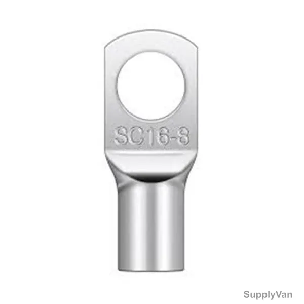 Cable Lug, Copper, 16 SQ.MM x 8MM Stud Size, Tin Plated, 100 Pcs/Pack