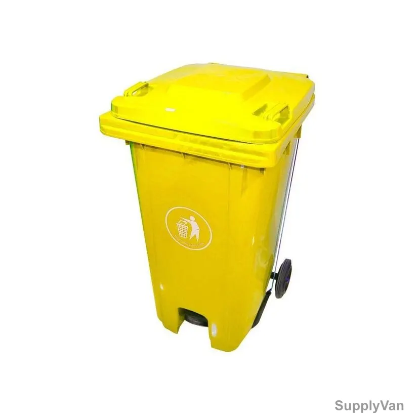 Akc Outdoor Garbage Bin With Pedal, GC51Y-240, Plastic, 240 Ltrs, Yellow
