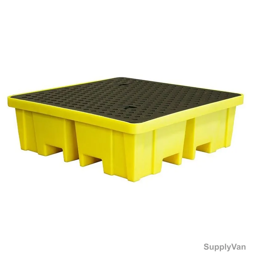 Romold Spill Pallet With 4 Way Fork Lift Access, BP4FW, 1220MM Width x 1220MM Length, 250 Ltrs Capacity — image 1