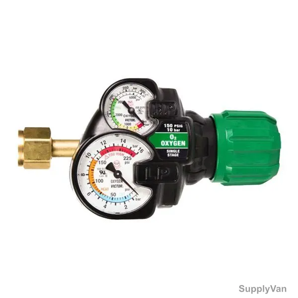 Victor Heavy Duty Oxygen Regulator, 0781-3617, EDGE 2.0, Forged Brass, 5-150 Psig Pressure Range — image 1