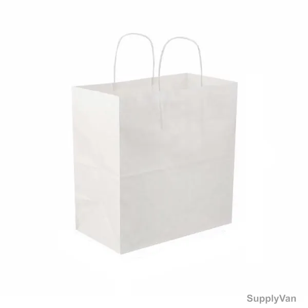 The Paperpack Paper Bag With Twisted Handle, 29CM Length x 15CM Width x 29CM Height, White, 50 Pcs/Pack — image 1