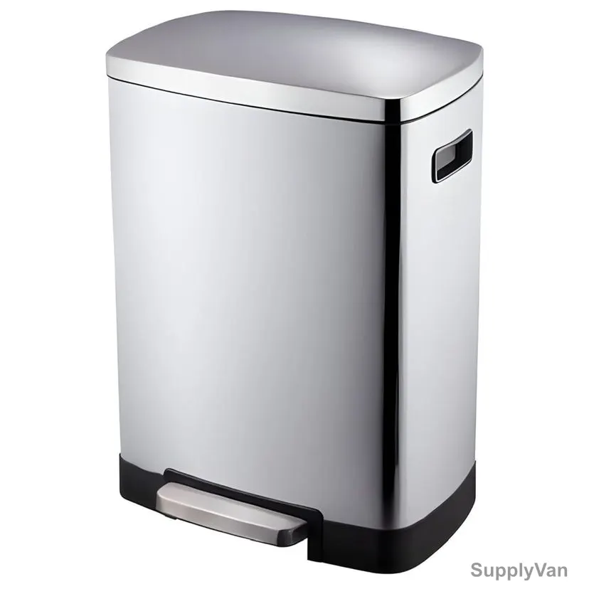 Akc Pedal Trash Bin, SS32-50, Stainless Steel, 50 Ltrs, Silver/Black — image 1