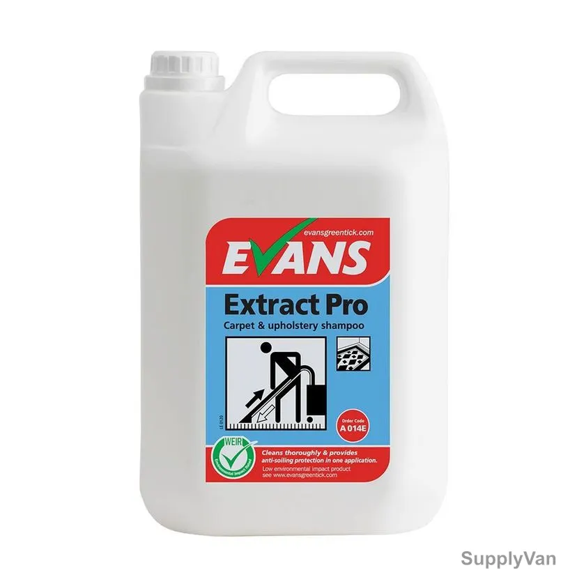 Evans Extract Pro Carpet and Upholstery Shampoo, 5 Ltrs, 2 Pcs/Pack