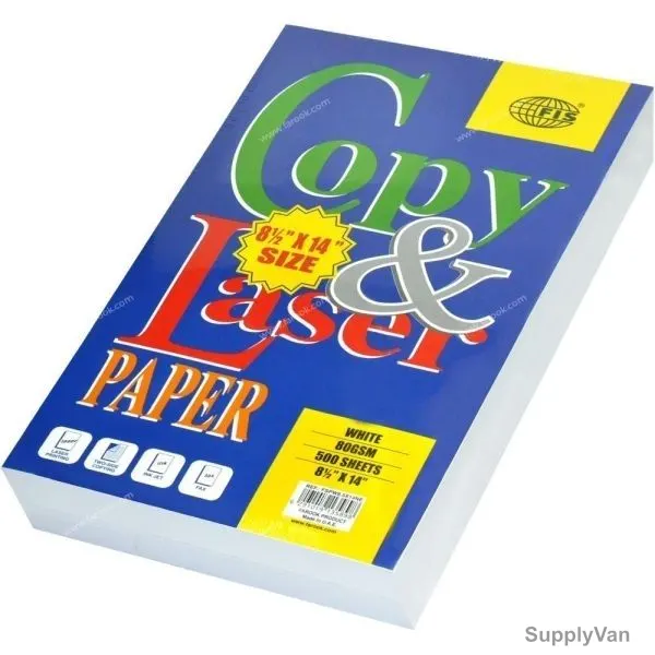 FIS Copy and Laser Photocopy Paper, FSPW8.5X14NE, Paper, 80 GSM, 500 Sheets, 8.5 x 14 inch, White, PK500