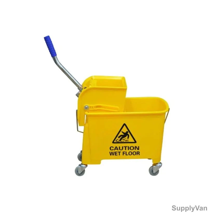 Akc Mini Mop Bucket With Wringer and Wheels, BT01Y-2, Plastic, 20 Ltrs, Yellow