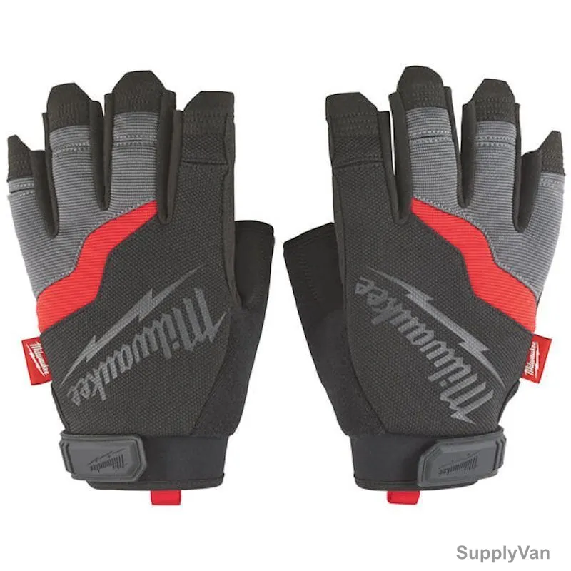 Milwaukee Fingerless Gloves, 48229742, L, Black — image 1