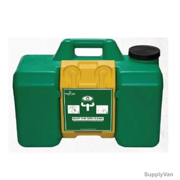 Techtion Portable Eye Washer, OPTEC-EW-P08, Polyethylene, 8 Gallon, Green/Yellow
