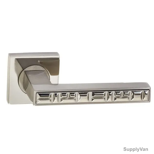 Doganlar Door Handle, Kuadro, Zinc, Satin Nickel