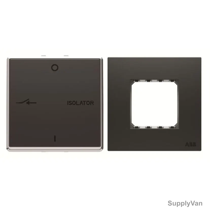 ABB Fan Isolator With Double Rocker Frame, AMD13444-SB+AMD5144-SB, Millenium, 3P, 10A, Silk Black — image 1