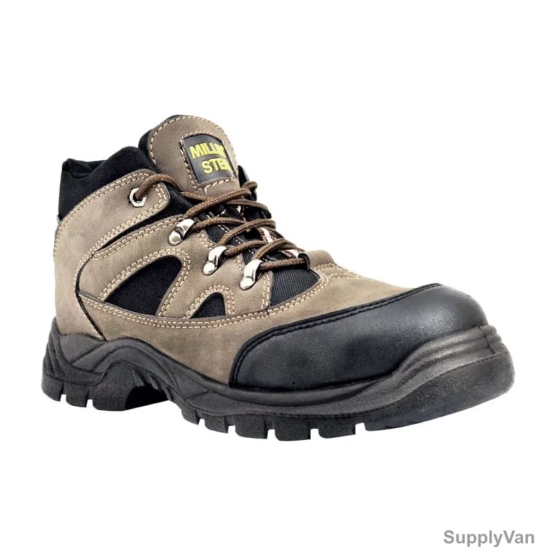Vaultex High Ankle Steel Toe Safety Shoes, MSR, Leather, Size38, Brown/Black