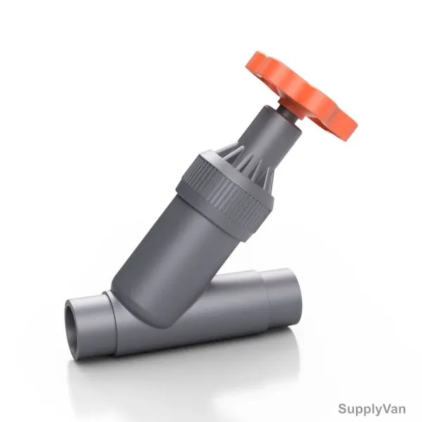 Effast Metric Solvent Welded Shut-Off Valve, CDRVIV0200, VI Series, PVC-U, 20MM