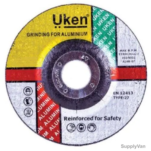 Uken Aluminium Grinding Disc, UK100X6, 4 Inch x 6MM