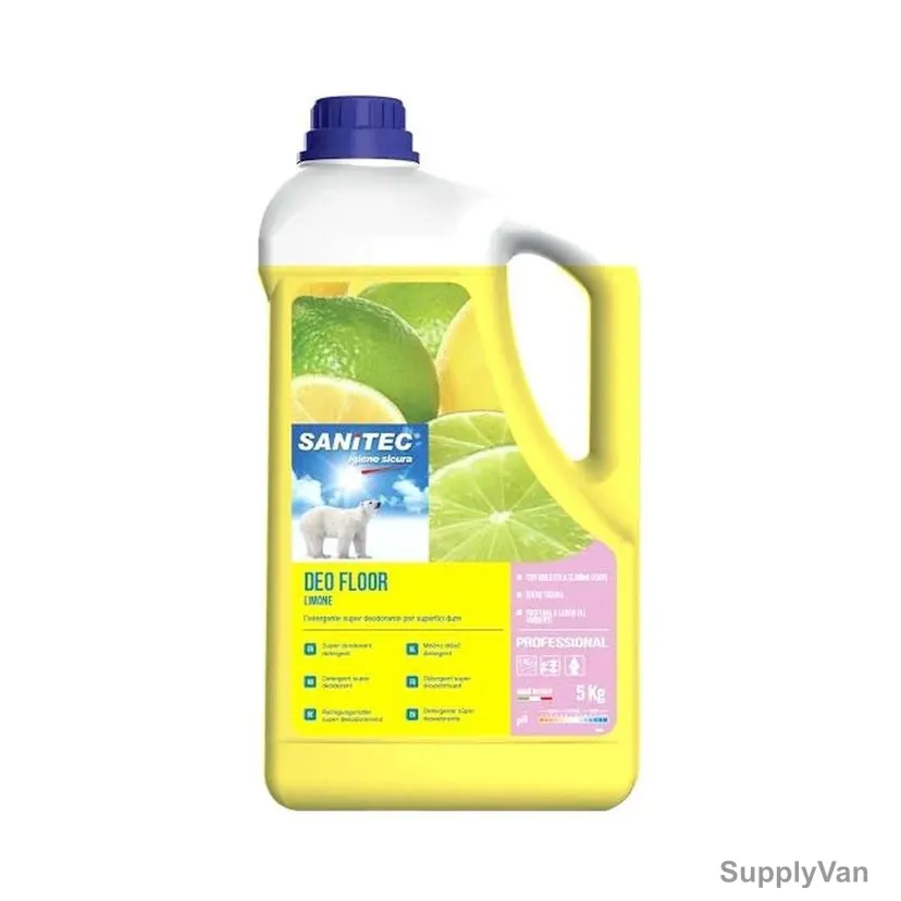 Sanitec Multi-Purpose Floor and Surface Cleaner, SN13-5, Lemon, 5 Ltrs