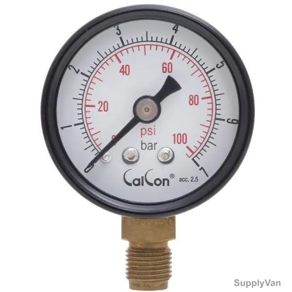 Calcon Pressure Gauge, CC121A, 40MM, 1/8 Inch, BSP, 0-7 Bar