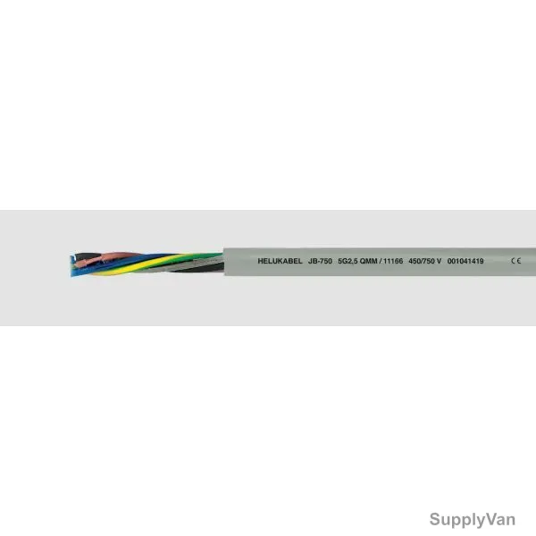 Helukabel Flexing Cable, JB-750, 14 AWG, 600-1000V, 4 x 2.5 sq. mm, 10.2MM x 5 Mtrs